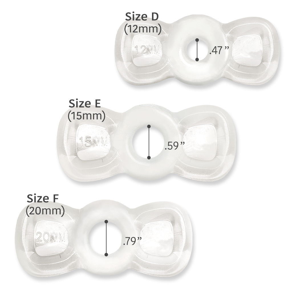 Spartan Constriction Rings Full Set Sizes D-F Size D (12 mm) Size E (15 mm) Size F (20 mm)