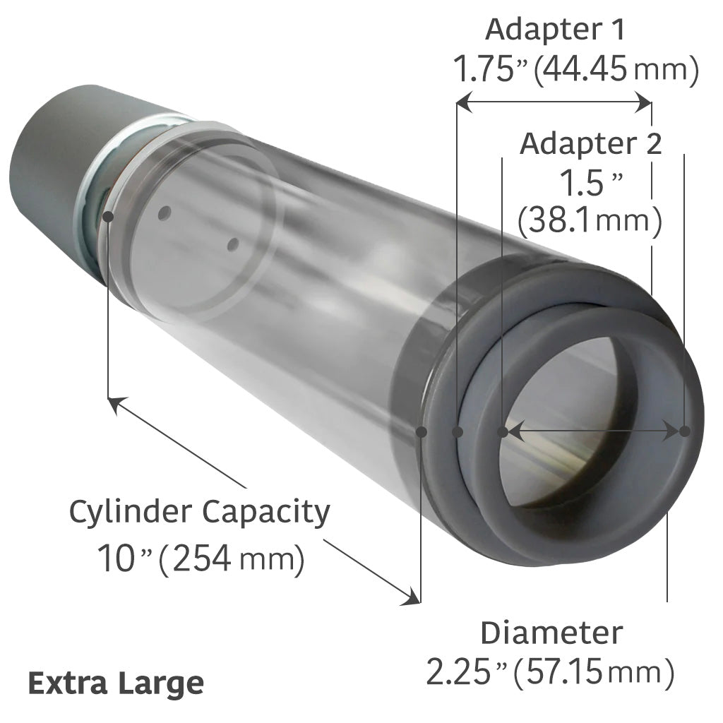 PosTVac 3000 Medical-Grade Penis Pump Cylinder Dimensions Manual / XL