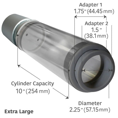 PosTVac 3000 Medical-Grade Penis Pump Cylinder Dimensions Manual / XL