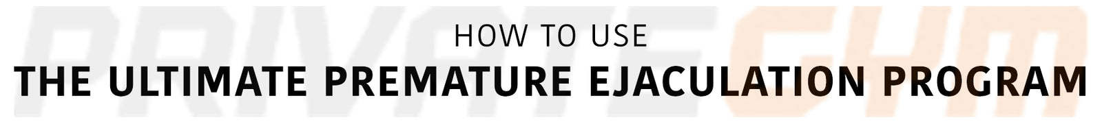 How to Use the Ultimate Premature Ejaculation Program Desktop