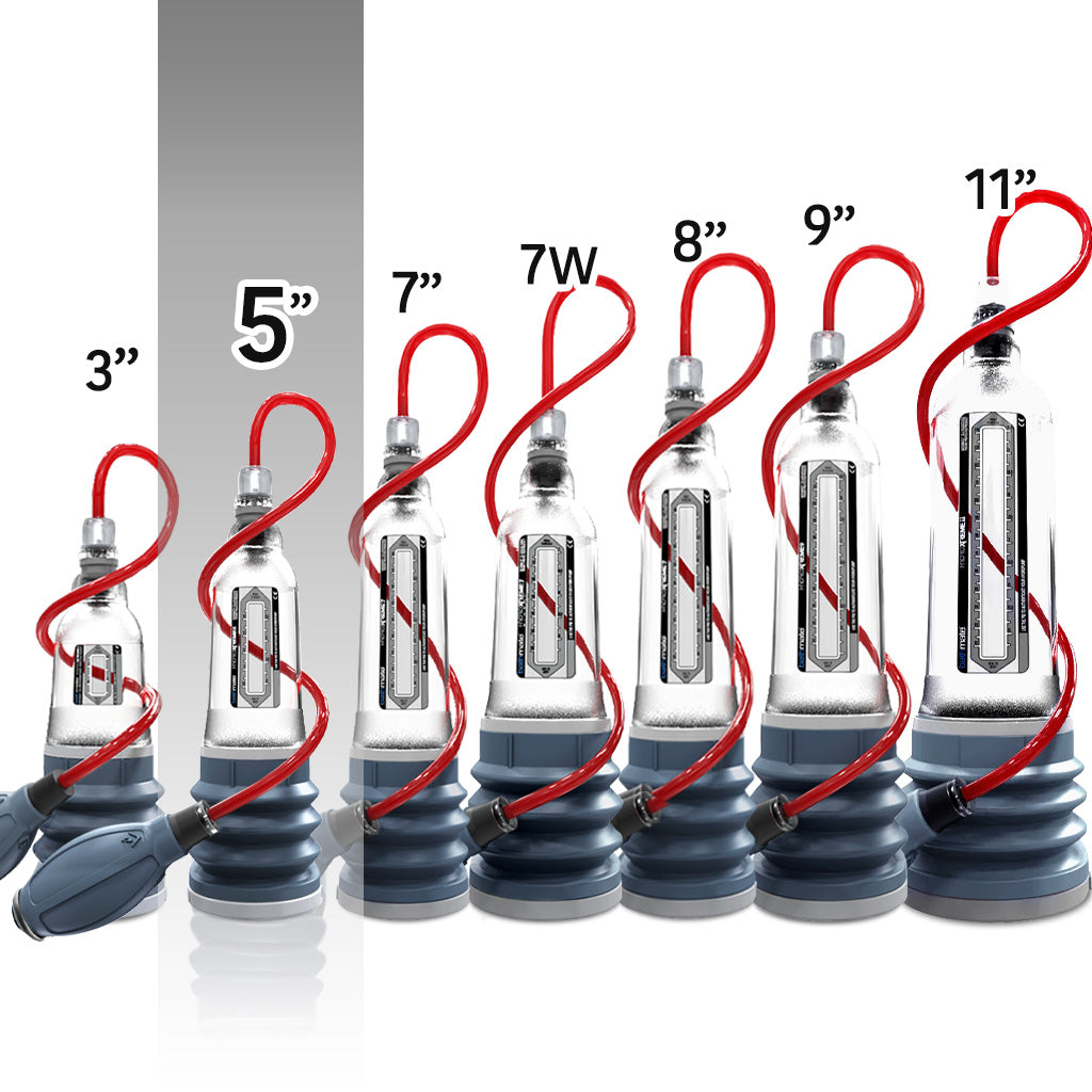 Bathmate HydroXtreme Penis Pump Size Chart 5" / Gray, 5" / Orange, 5" / No Private Gym