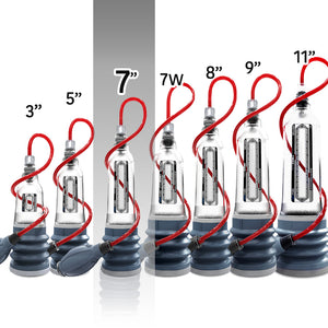 Bathmate HydroXtreme Penis Pump Size Chart 7" / Gray, 7" / Orange, 7" / No Private Gym