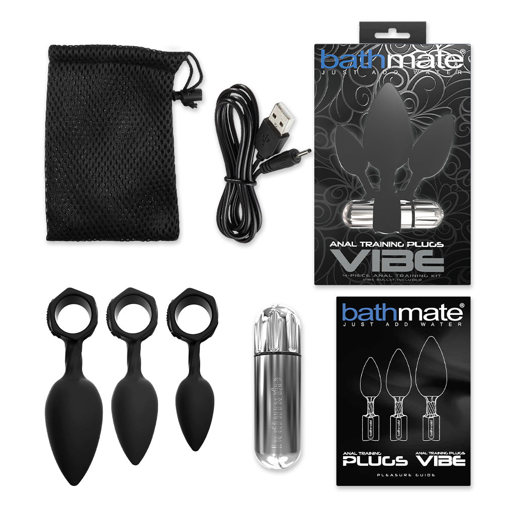 Bathmate Anal Training Plugs Vibe Silver Inside Package Contents