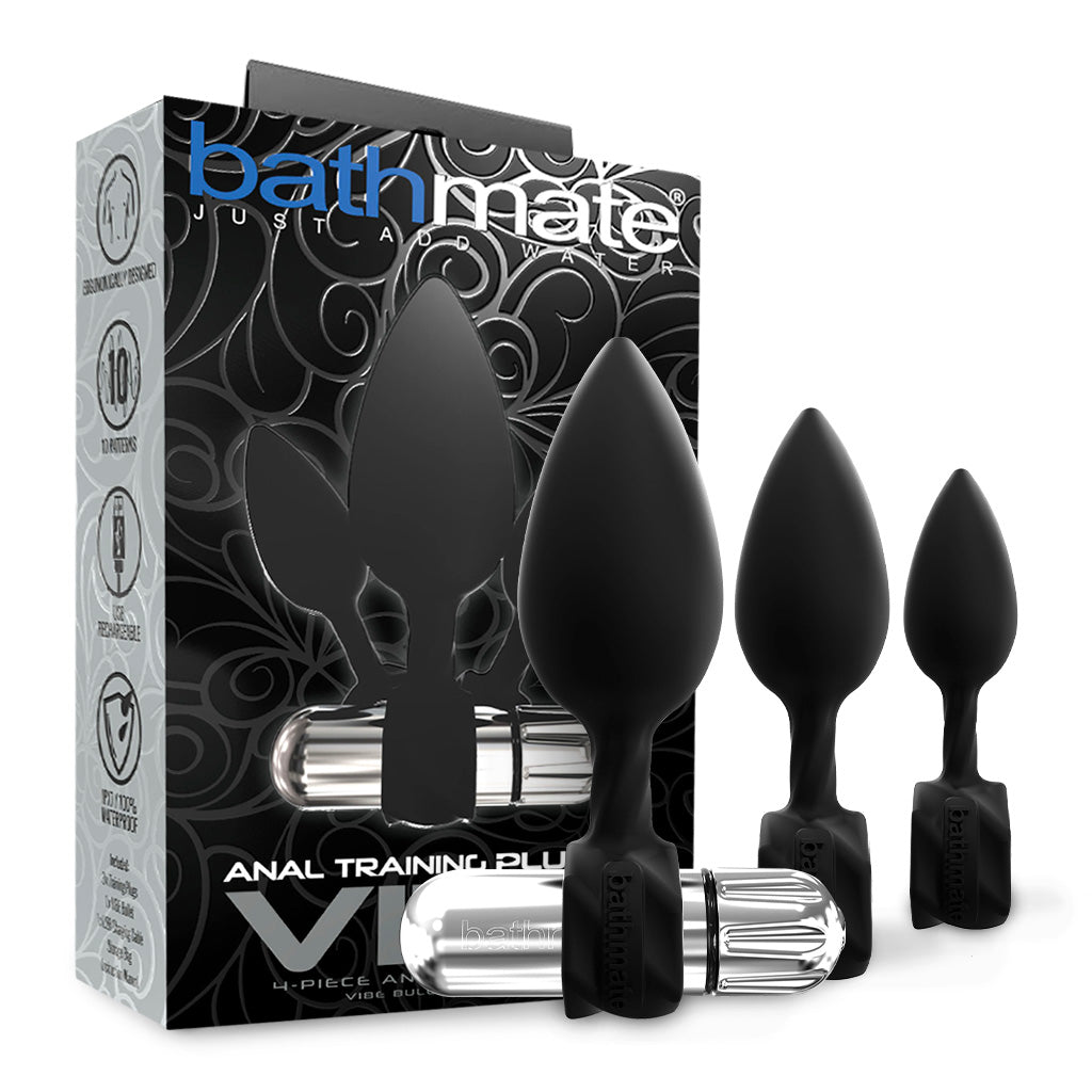 Bathmate Anal Training Plugs Vibe Silver with Box