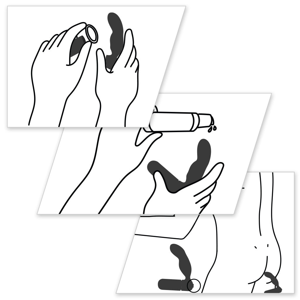 Bathmate Prostate Vibe Starter Prostate Massager Instruction Graphics