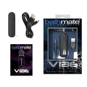 Bathmate Vibe Bullet Vibrating Stimulator Black Inside Package Inclusions