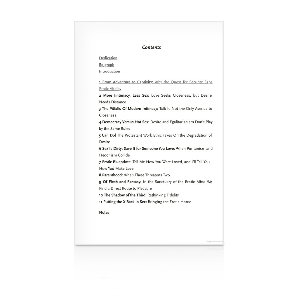 Mating in Captivity: Unlocking Erotic Intelligence Book Content Page 1