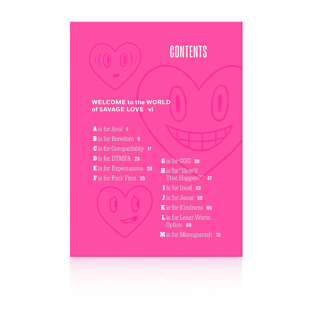 Savage Love from A to Z: Advice on Sex and Relationships, Dating and Mating, Exes and Extras Book Content Page 1