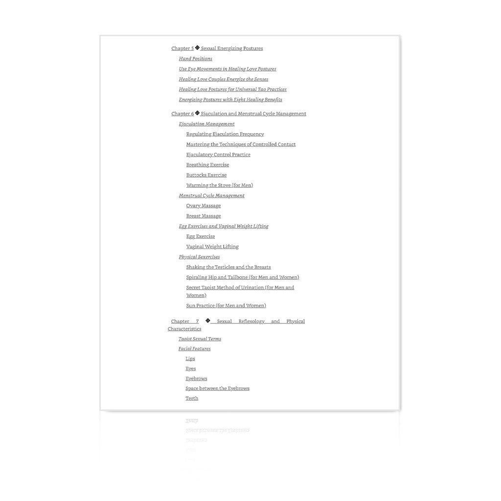 Sexual Reflexology: Activating the Taoist Points of Love Book Content Page 2