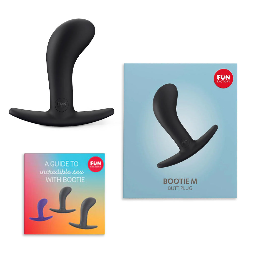 Fun Factory Bootie Butt Plug Medium / Black Inside Package Contents