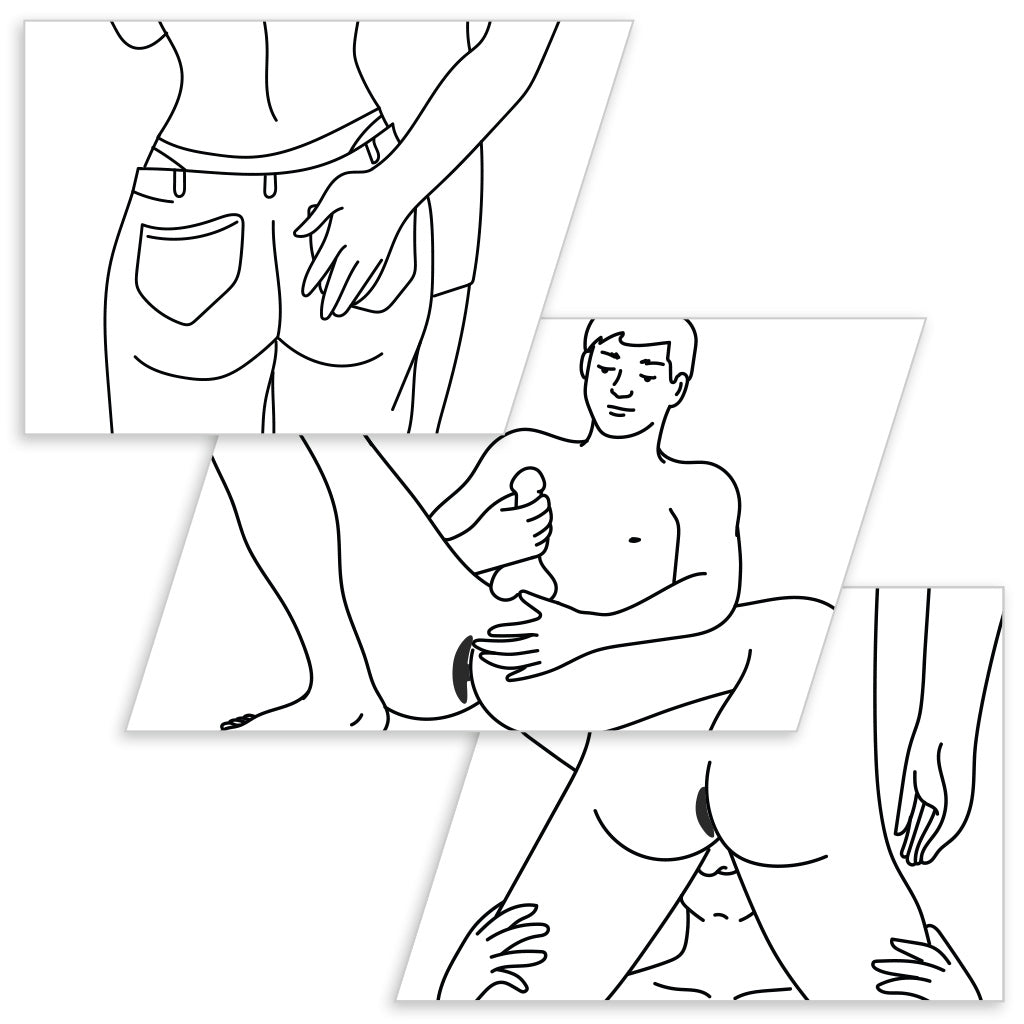 Fun Factory Bootie Butt Plug Small / Black, Medium / Black, Large / Black Instruction Graphics