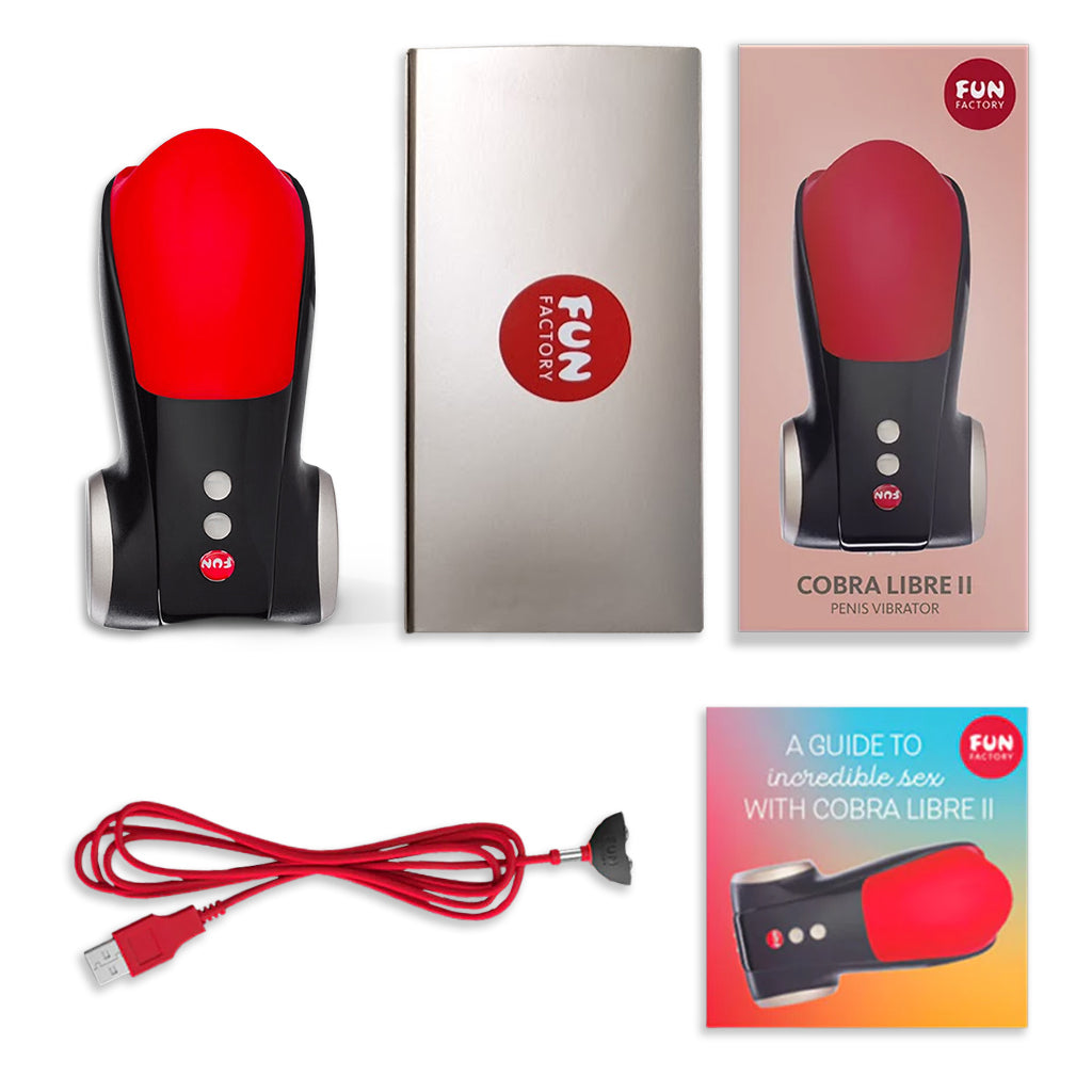 Fun Factory Cobra Libre 2 Penis Head Stimulator Red Inside Package Contents