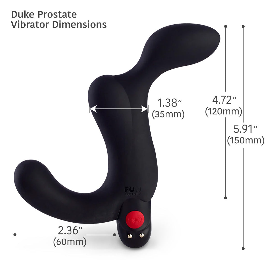 Fun Factory Duke Prostate Vibrator Black Dimensions