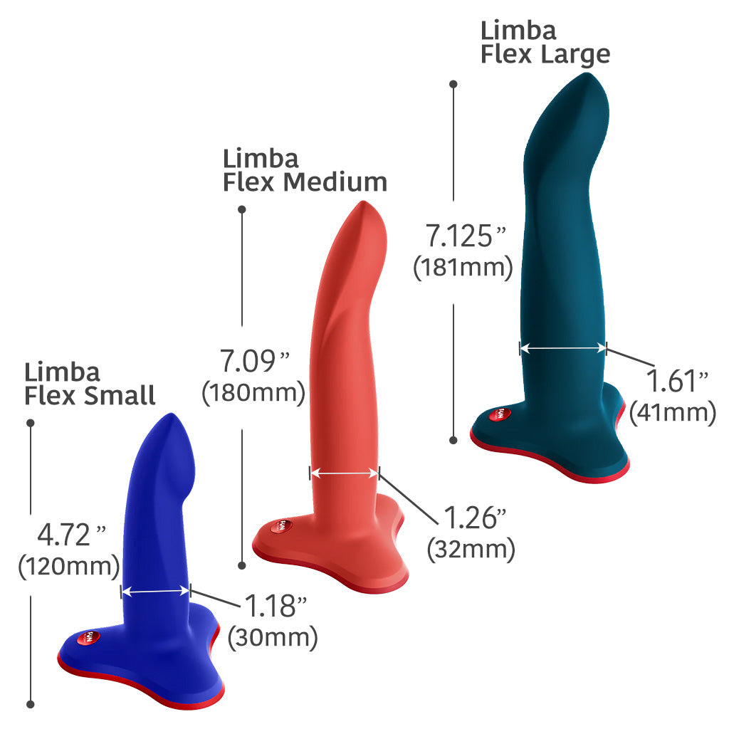 Fun Factory Limba Flex Small Medium Large Prostate Massager  Dimensions