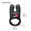 Fun Factory NOS Vibrating Cock Ring Front View Black Dimensions