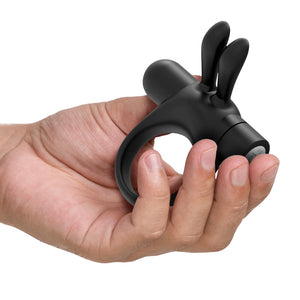 Forto Vibrating Bunny Cock Ring with Hand