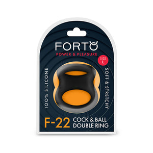 Forto Cock & Ball Double Penoscrotal Ring Wide 51mm Packaging Front