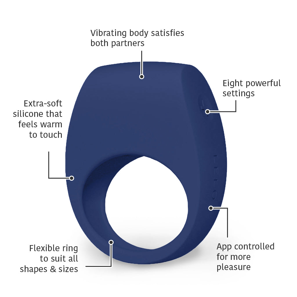 Lelo Tor 3 Vibrating Penis Ring for Couples Product Detail Base Blue