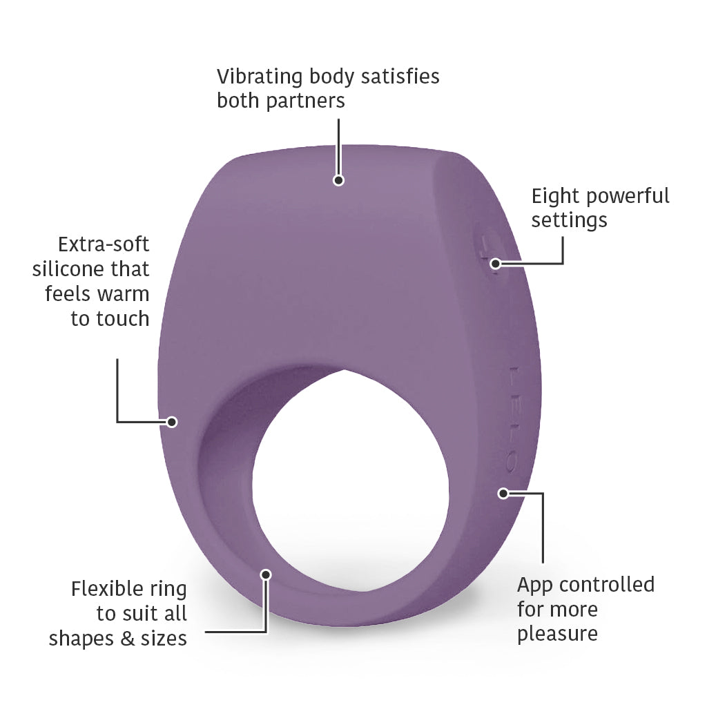 Lelo Tor 3 Vibrating Penis Ring for Couples Product Detail Violet Dusk