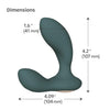 Lelo Hugo 2 Prostate Massager None / Teal / With Remote / Teal  Dimensions