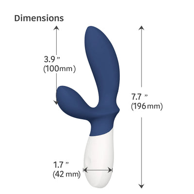 Lelo Loki Wave 2 Prostate Massager Blue Dimensions