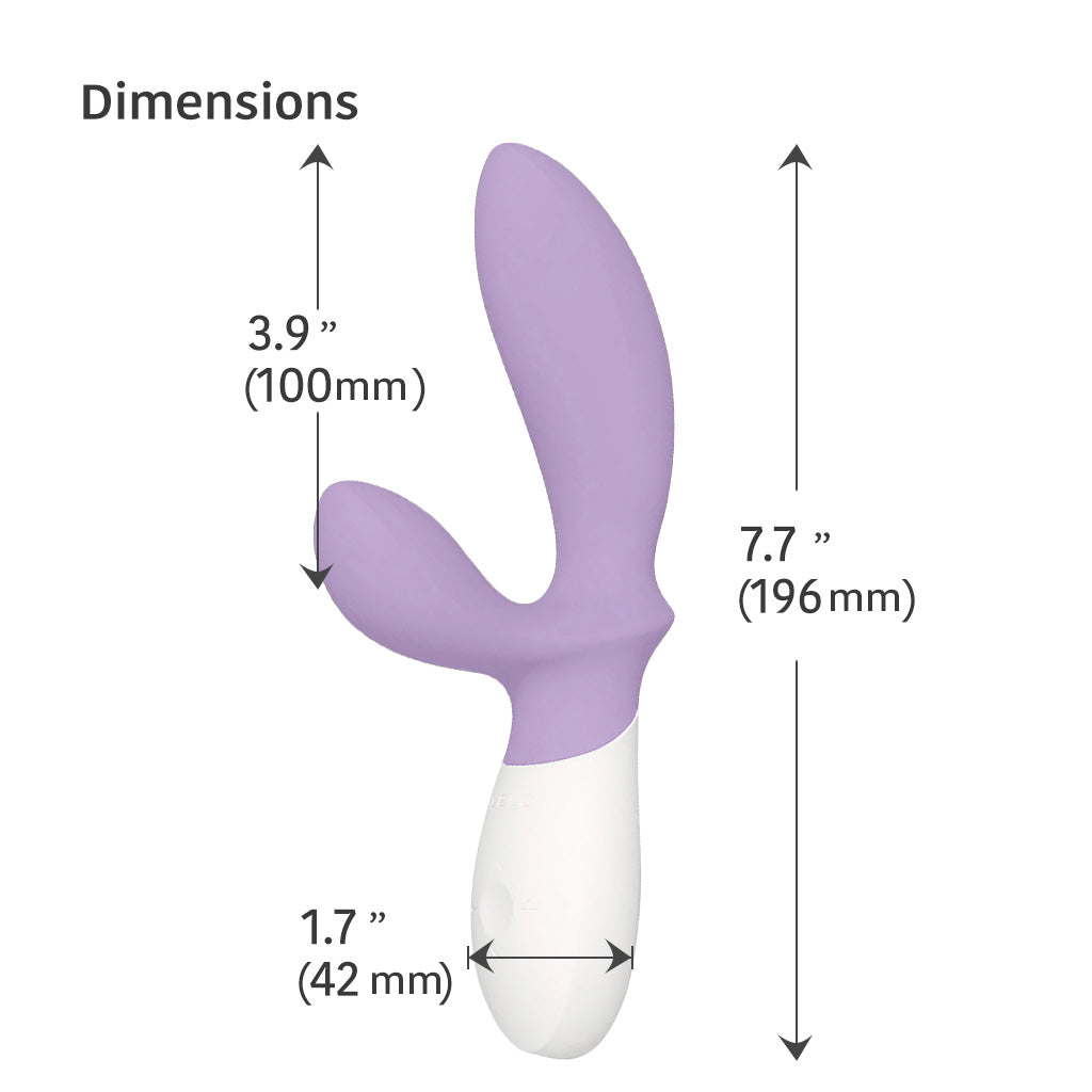 Lelo Loki Wave 2 Prostate Massager Violet Dusk Dimensions