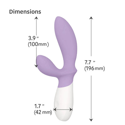 Lelo Loki Wave 2 Prostate Massager Violet Dusk Dimensions