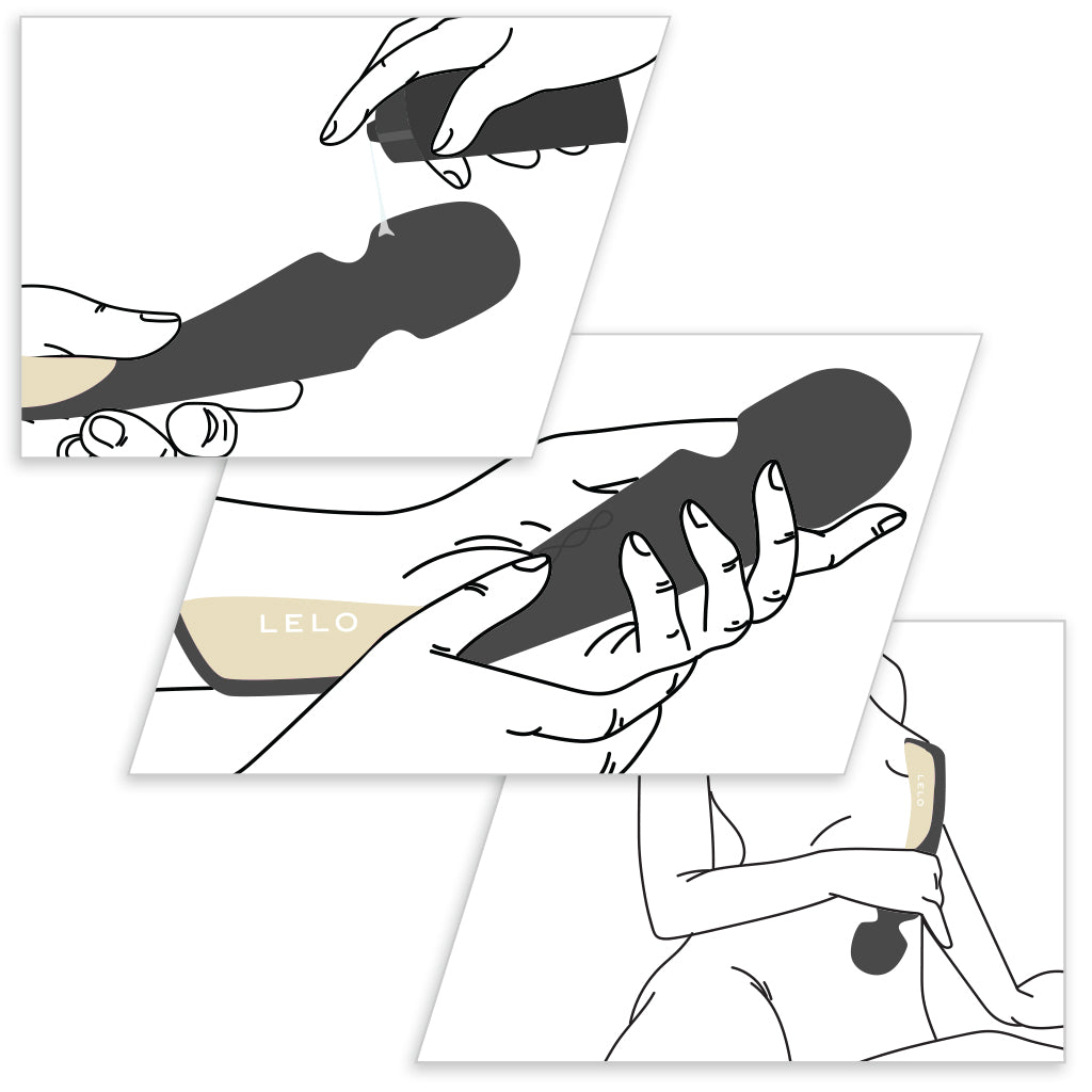 Lelo Smart Wand 2 Massager Medium / Black / Large / Black Illustration Demo