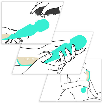 Lelo Smart Wand 2 Massager Large / Aqua Illustration Demo