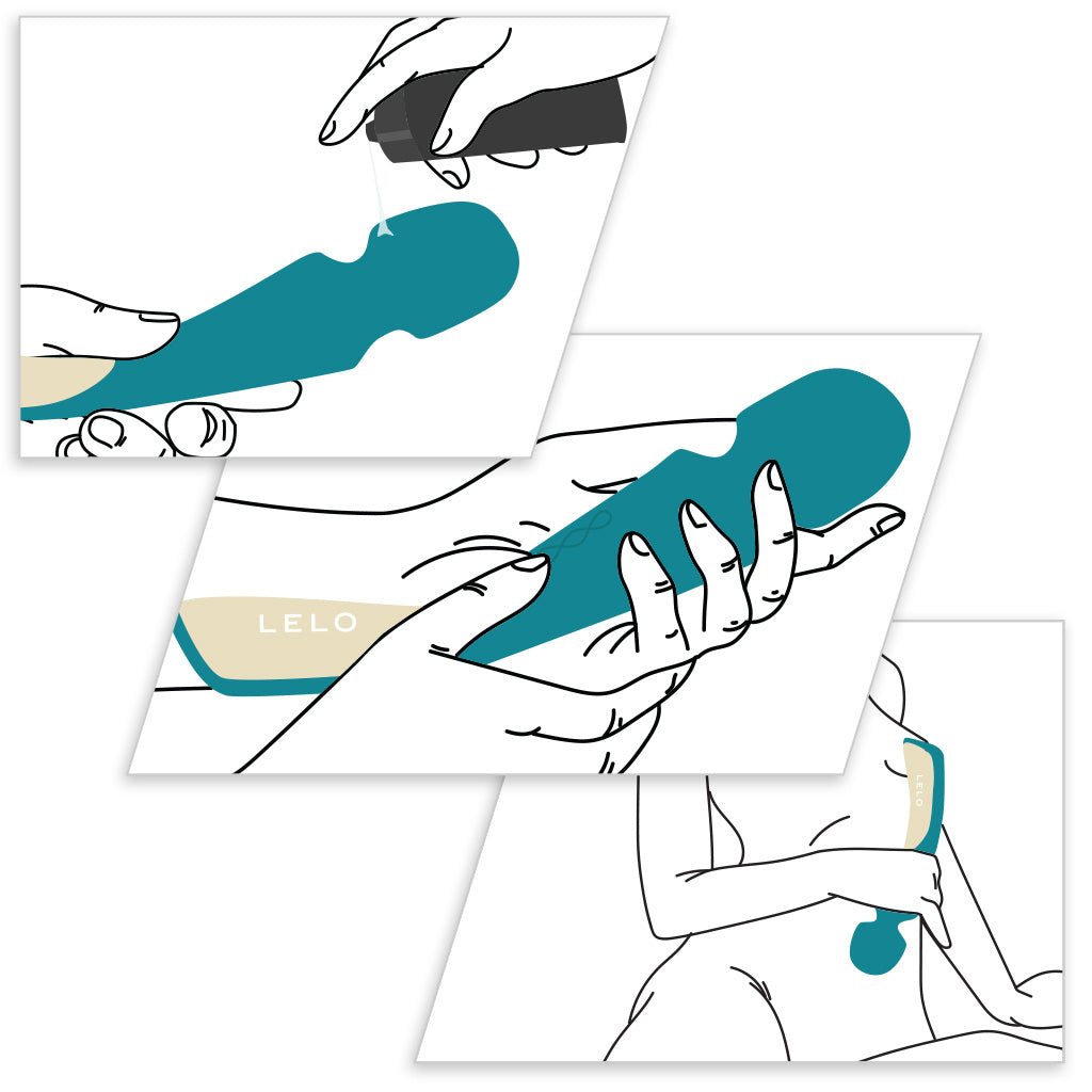 Lelo Smart Wand 2 Massager Medium / Ocean Blue Illustration Demo