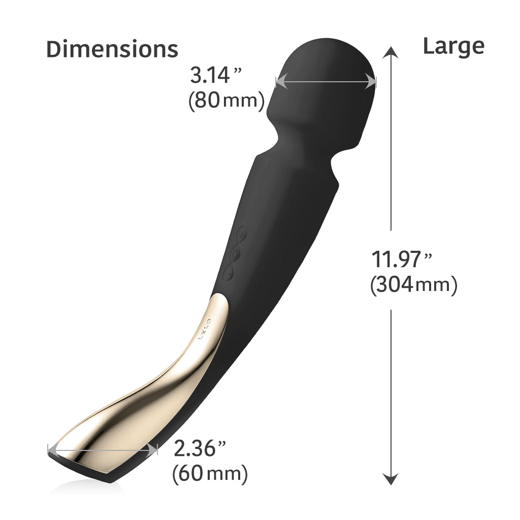 Lelo Smart Wand 2 Massager Large / Black Dimensions