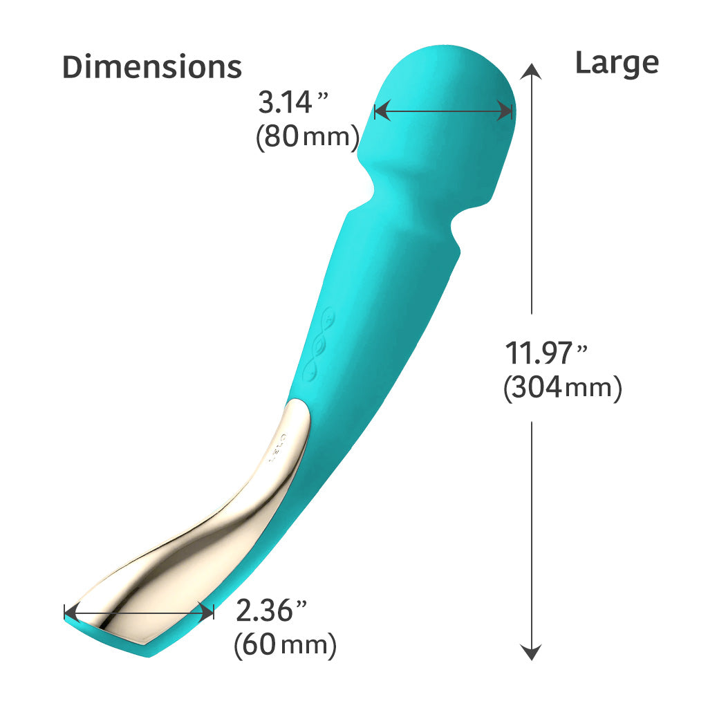 Lelo Smart Wand 2 Massager Large / Aqua Dimensions