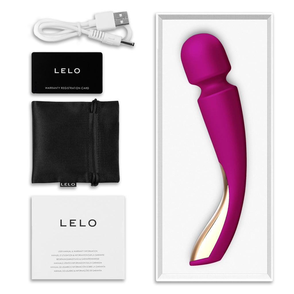 Lelo Smart Wand 2 Massager Large / Deep Rose Inside Package 