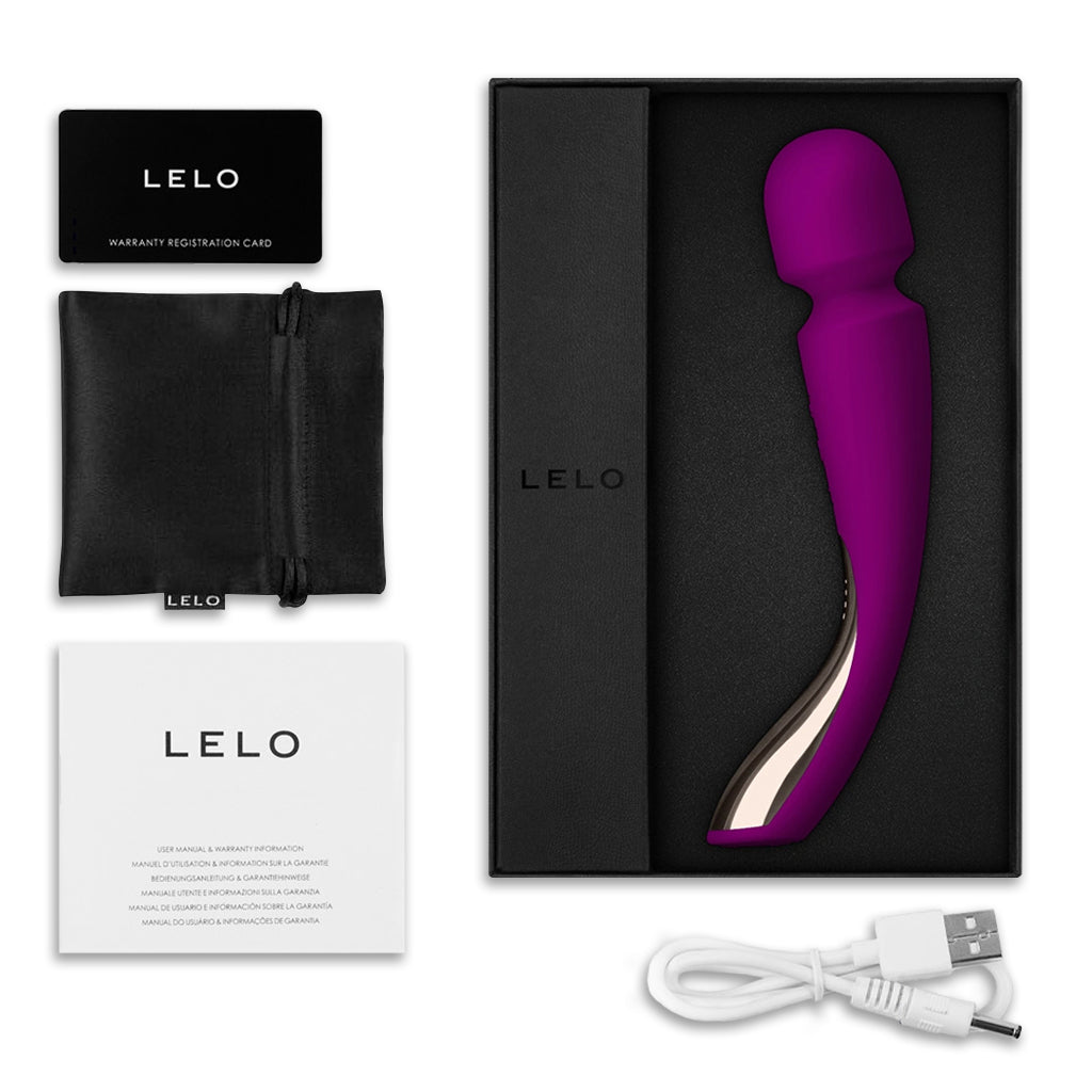 Lelo Smart Wand 2 Massager  Medium / Deep Rose Inside Package 