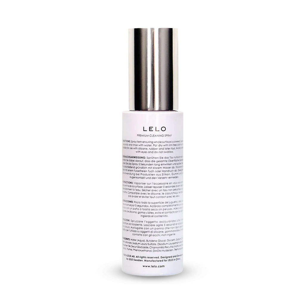 LELO Toy Cleaning Spray Back Label