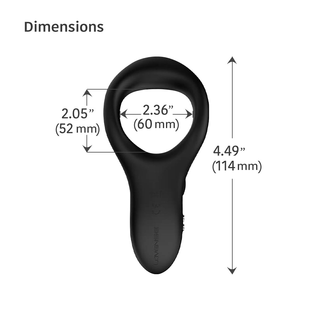 Lovense Diamo Vibrating Cock Ring Dimensions