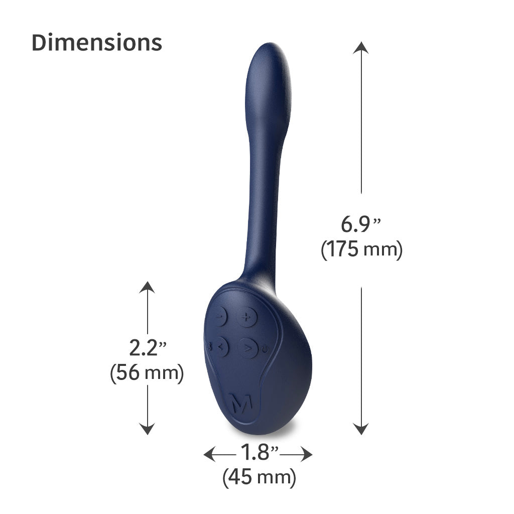 MysteryVibe Molto Ultra-Slim Bendable Prostate Vibrator Dimensions