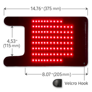 Optimus Red Blood Flow Boosting Red Light Pump Wrap without the Pump Dimensions