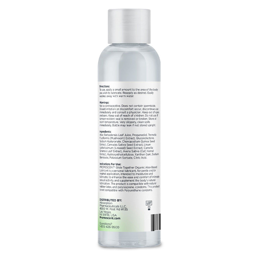 Promescent Organic Aloe Sexual Lubricant Back Label