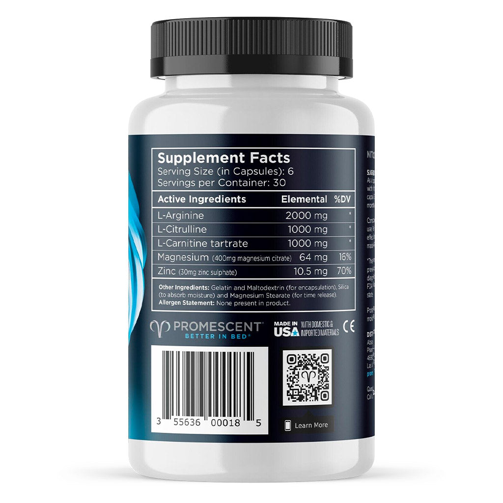 VitaFLUX for Men Erectile Dysfunction Supplement Side of Bottle