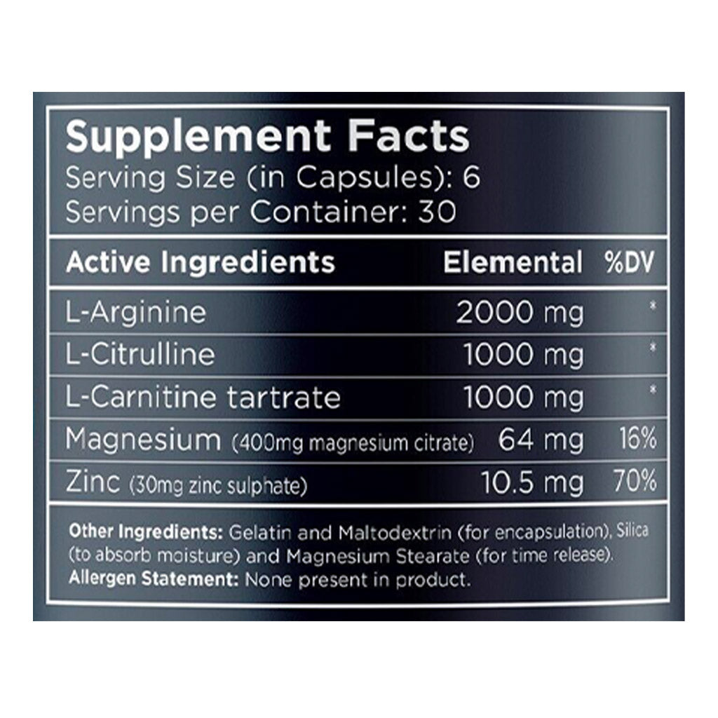 VitaFLUX Natural Supplement for Male Sexual Health Supplement Facts 3" 5" 7" 7W 8" 9"