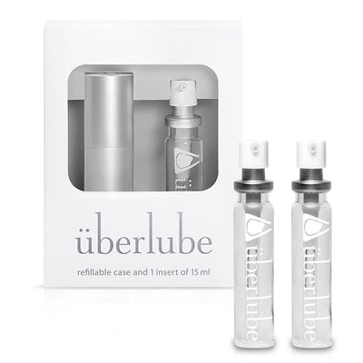 Uberlube Good-to-Go Travel-Sized Set with Extra Refills Silver