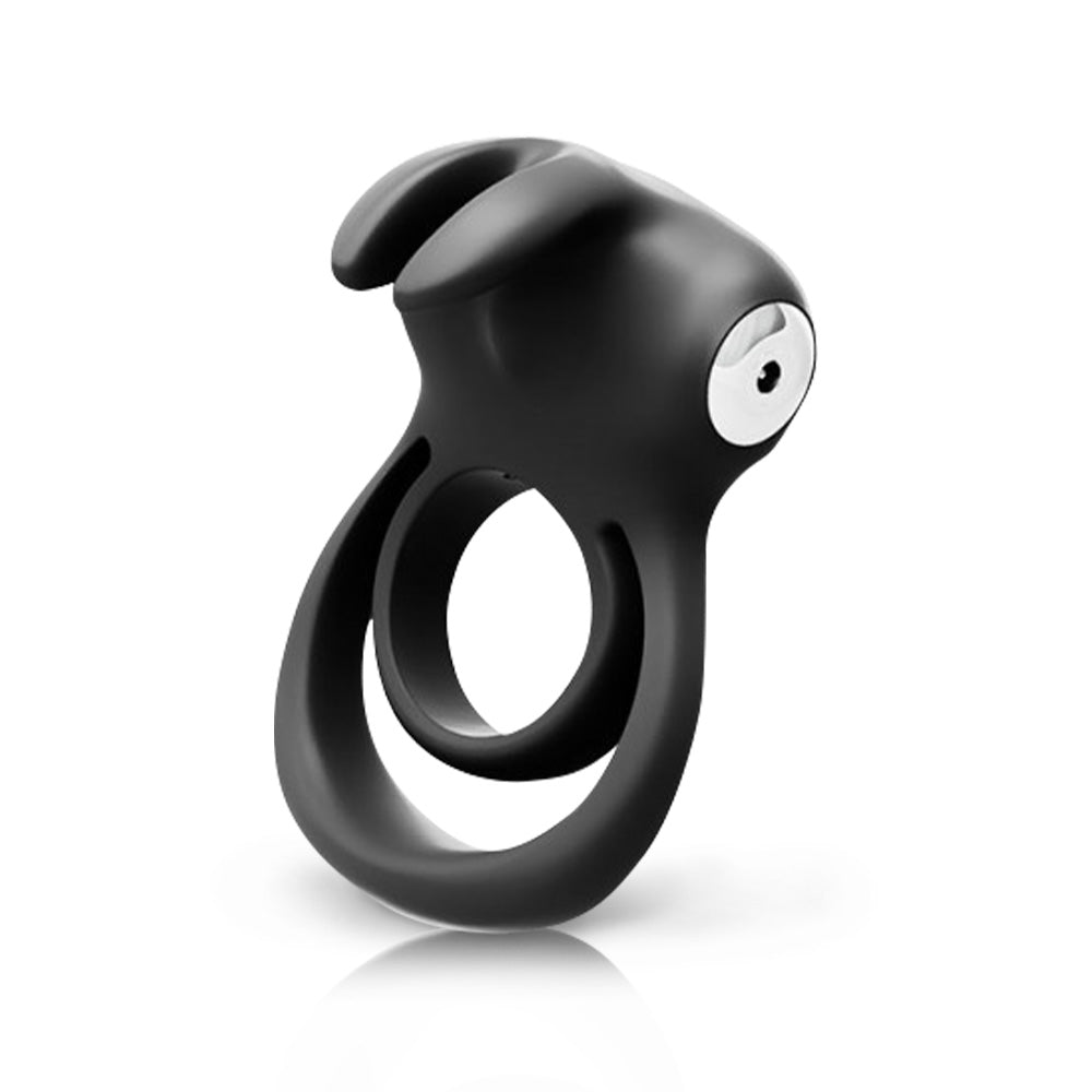 VeDO Thunder Bunny Vibrating Dual Cock Ring Black Profile View