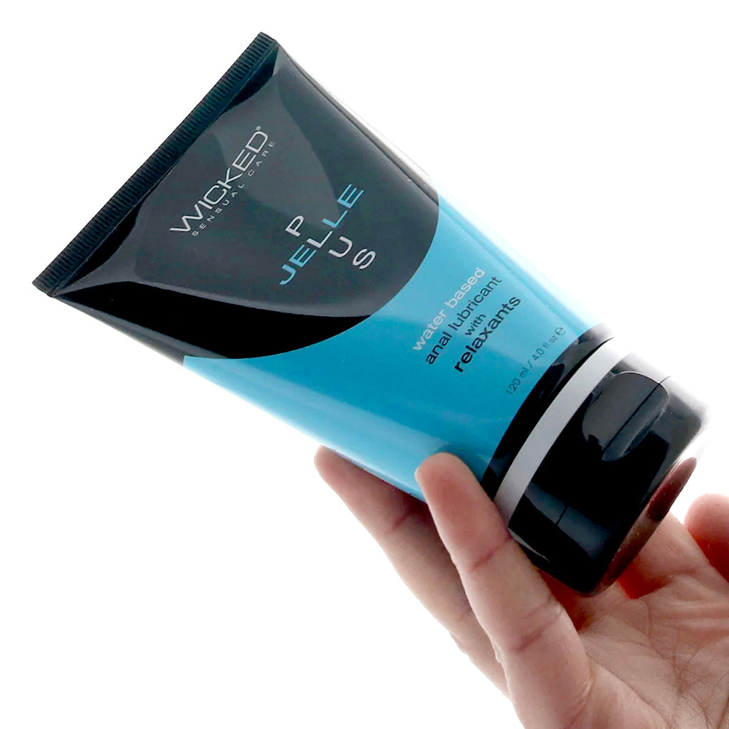 Wicked Jelle Plus Water-Based Relaxing Anal Lubricant with Hand