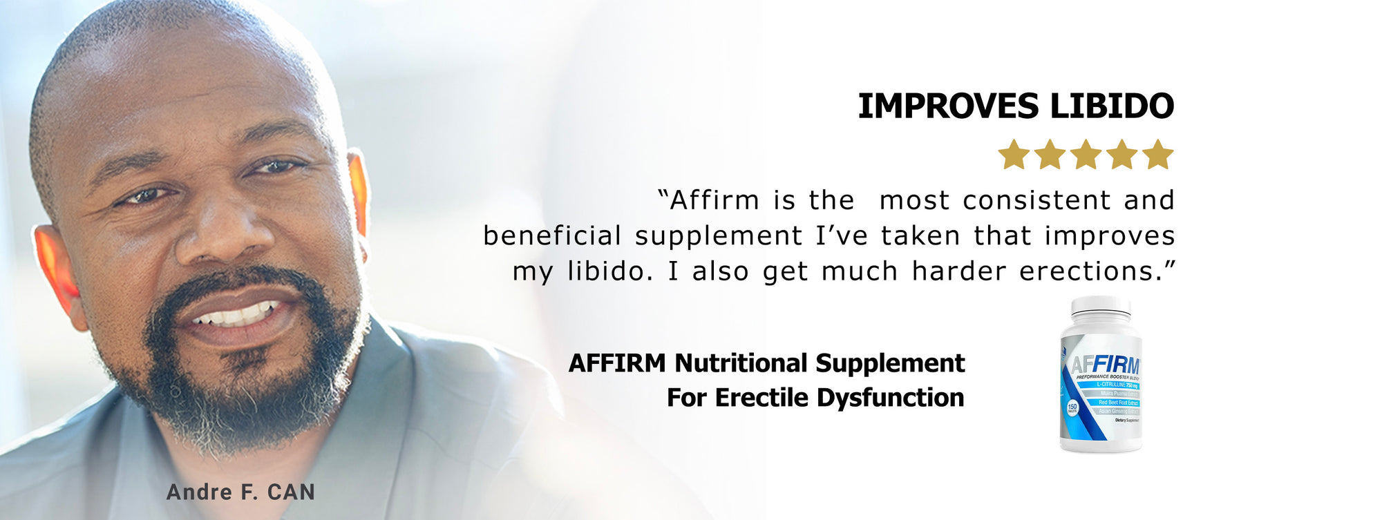 Testimonial Rating for Affirm Nutritional Supplement Desktop