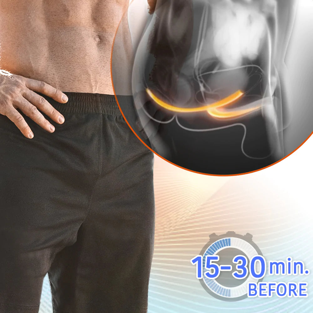 Warm up your pelvic floor muscles 15-30 minutes before sexual activity