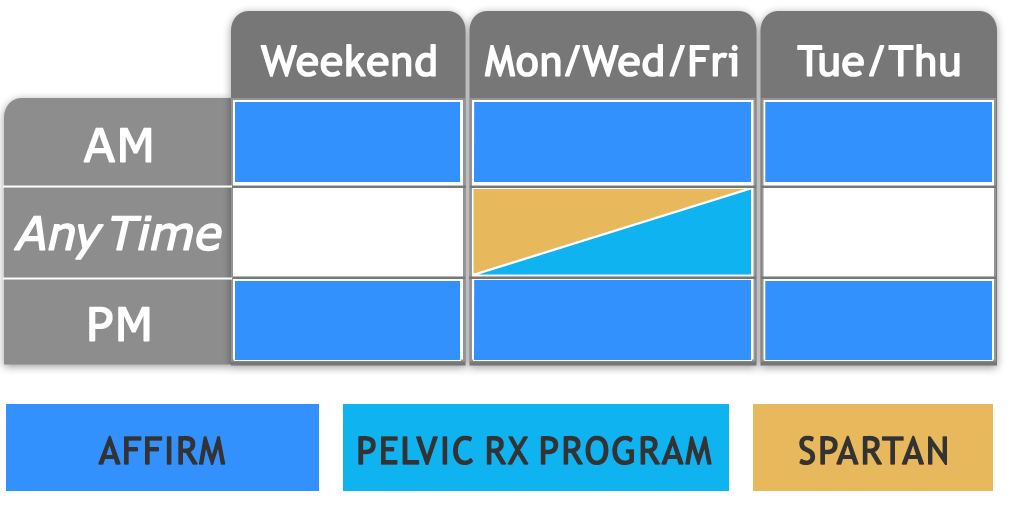 prostatectomy program weekly post-surgical routine calendar mobile