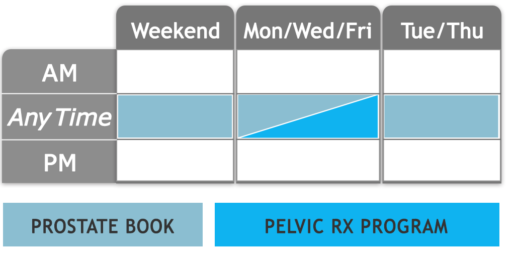 prostatectomy program pre-surgical weekly routine calendar mobile