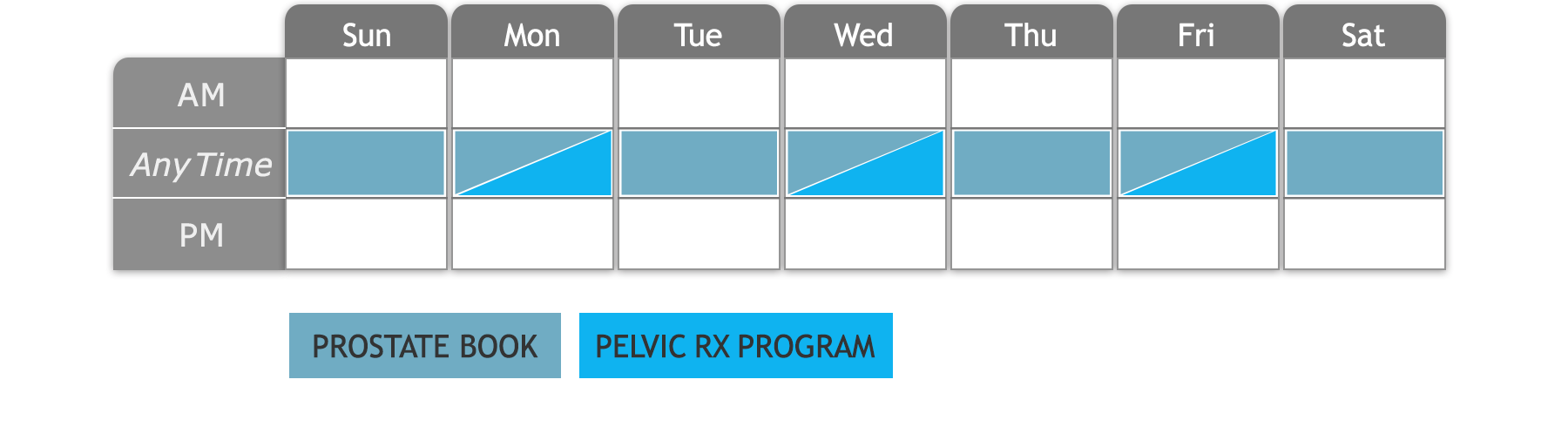prostatectomy program pre-surgical weekly routine calendar desktop
