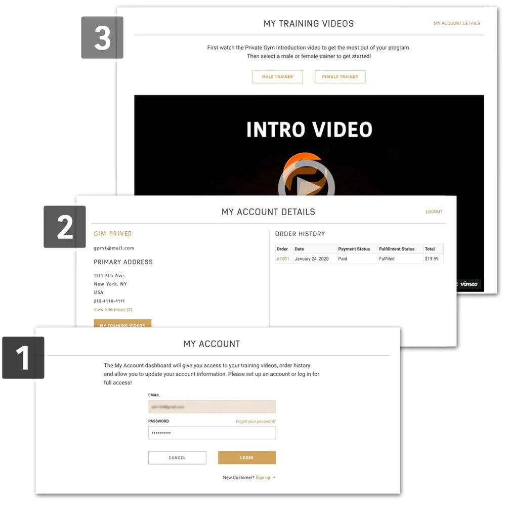 Private Gym Step-By-Step Instructional Information